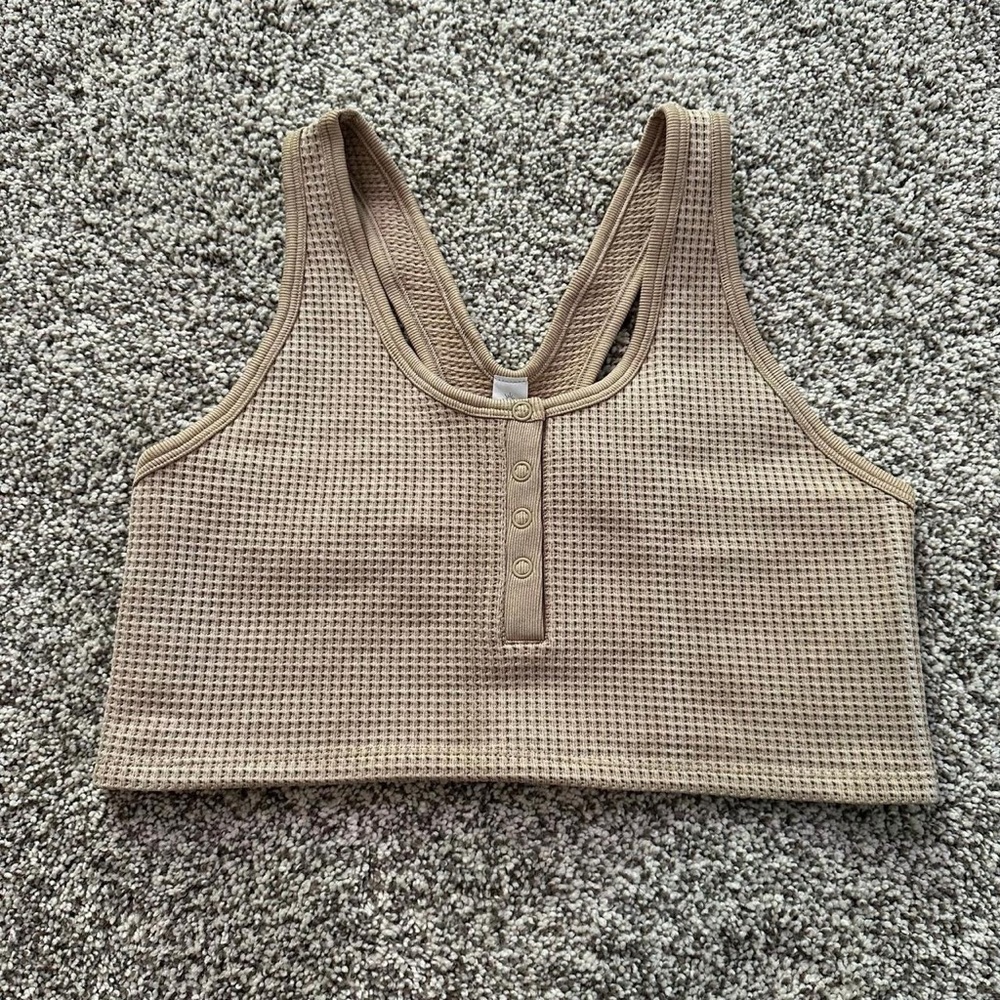 Aerie Tan Waffle Knit Crop Top